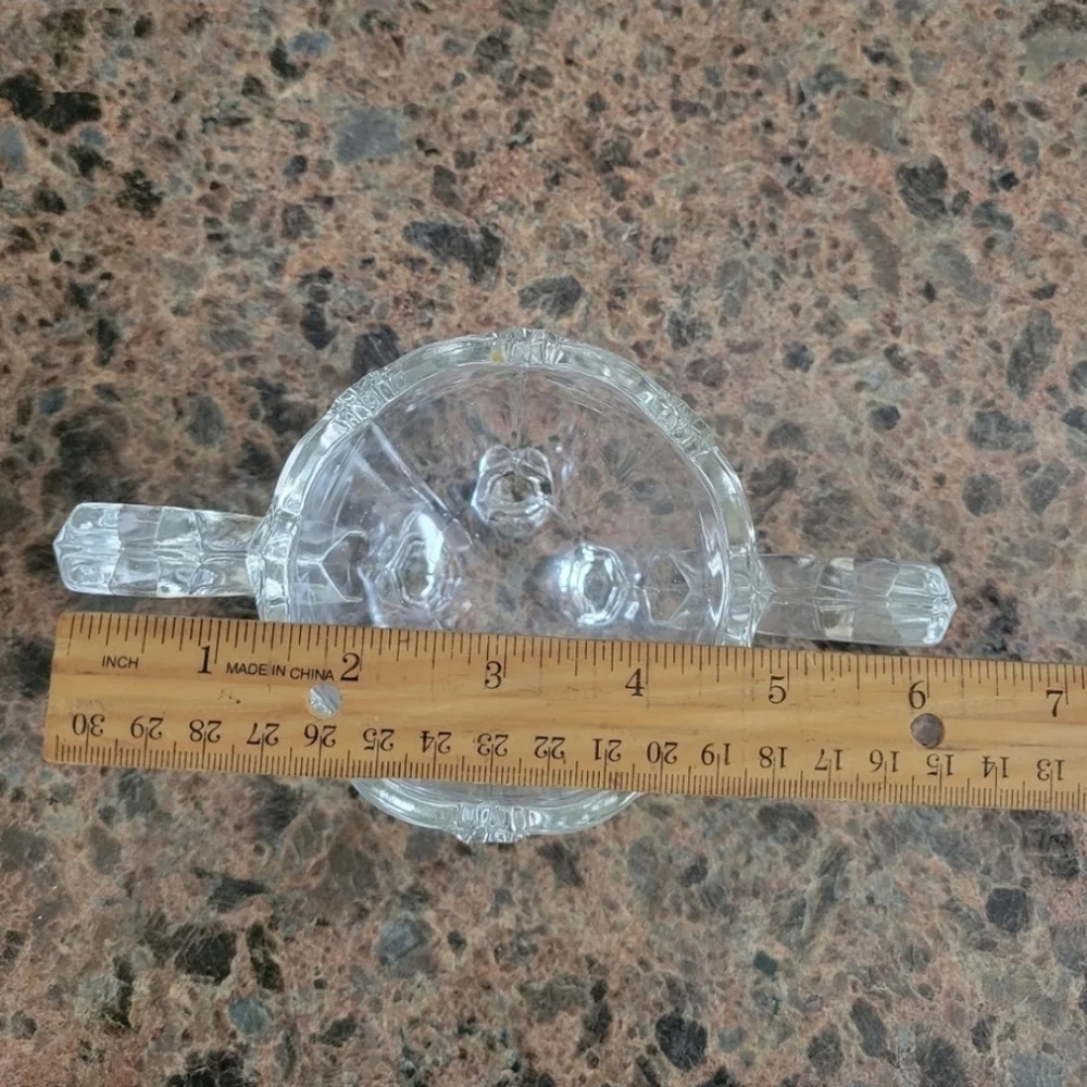 Vintage Indiana Glass sugar bowl Dish‎ 4 footed depression glass #B scalloped